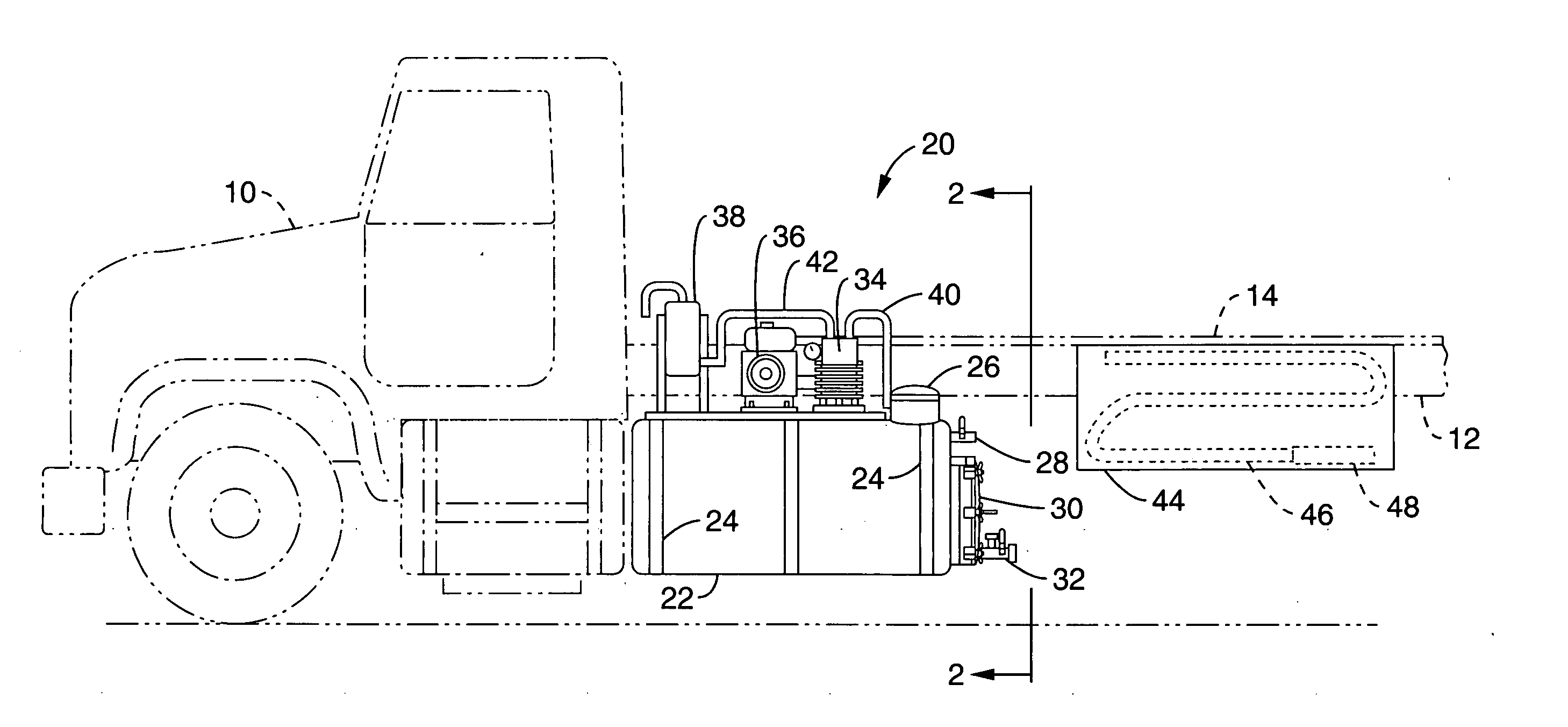 Truck mounted liquid concrete waste vacuum system