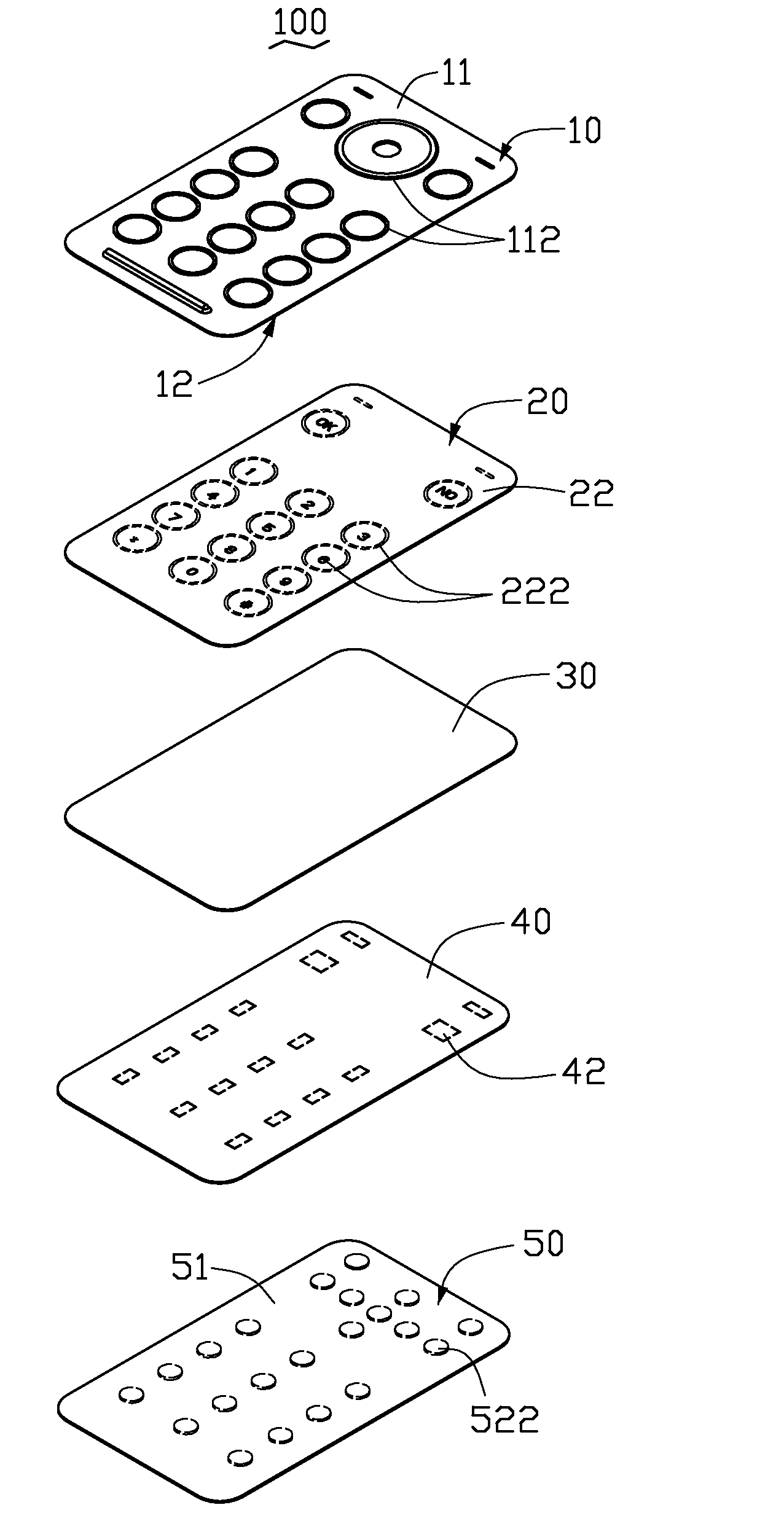 Keypad assembly for electronic device