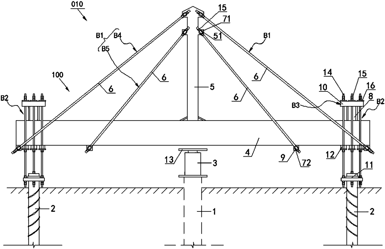 Large-tonnage static-load test counter-force structure and static-load test device