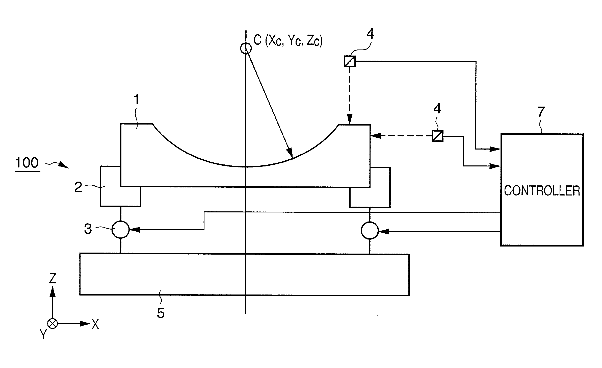 Apparatus for moving curved-surface mirror, exposure apparatus and device manufacturing method