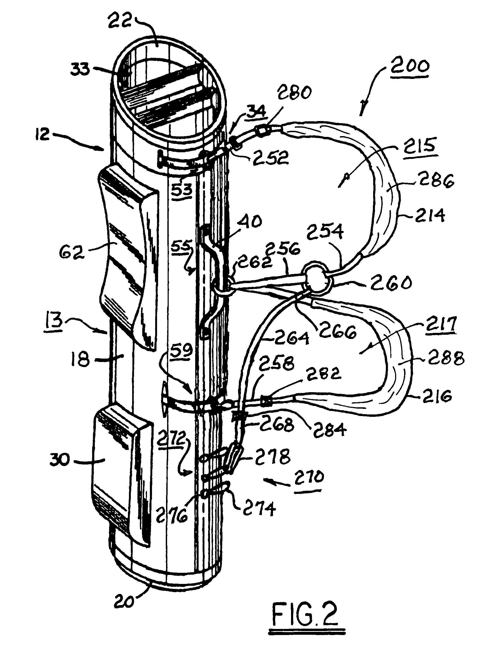 Triple strap carrying system for a golf bag