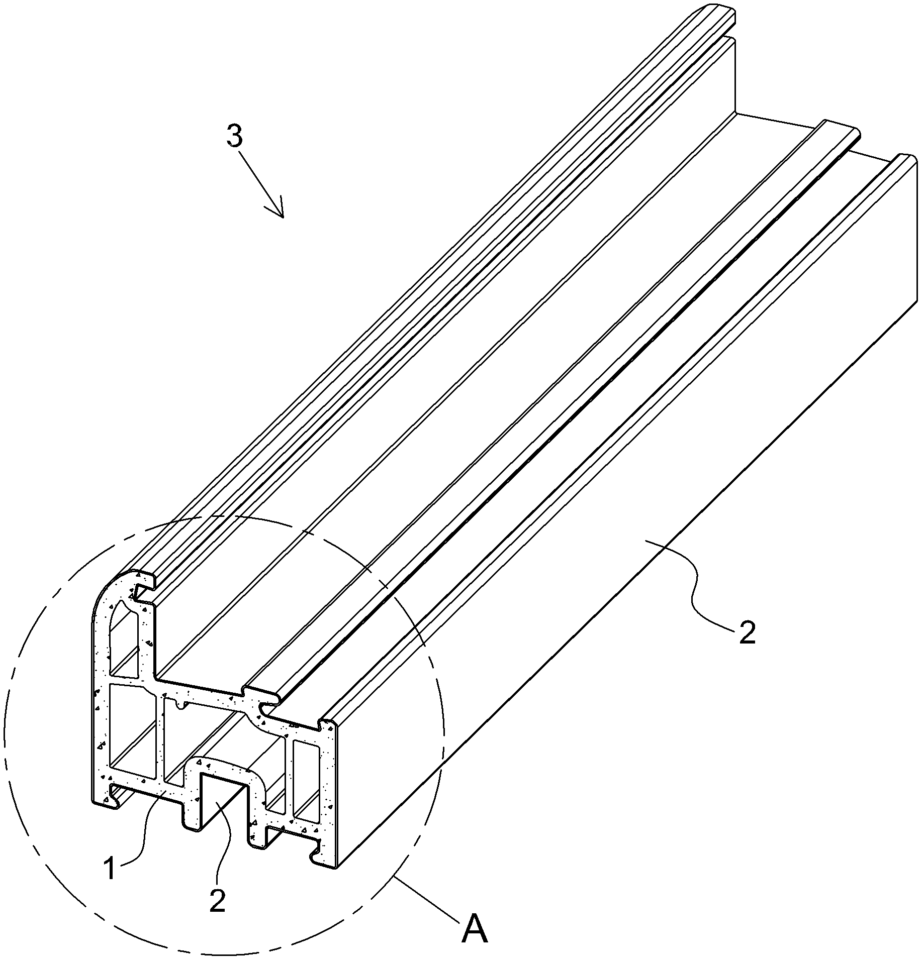 Production method of aluminum-plastic wood fiber composite profile