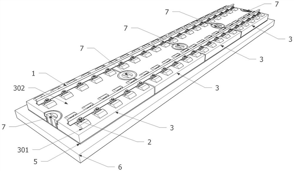 Built-in limit module assembled track structure