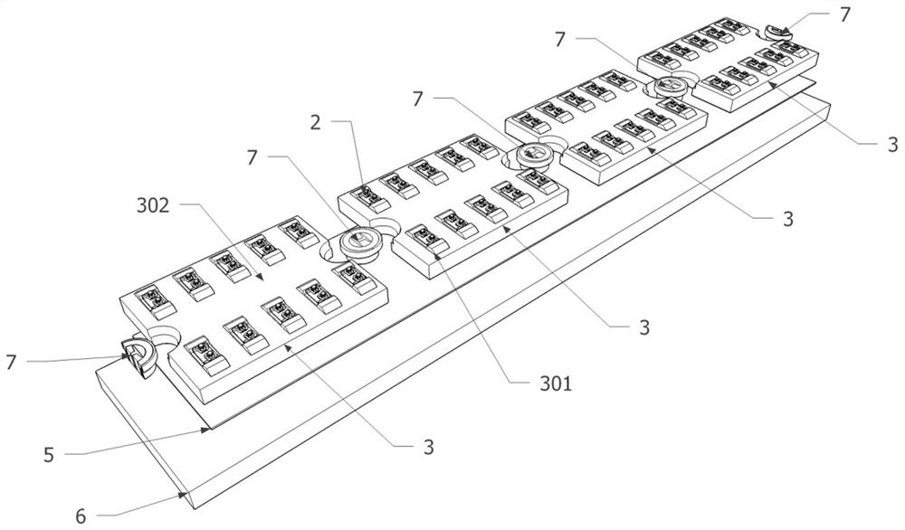 Built-in limit module assembled track structure