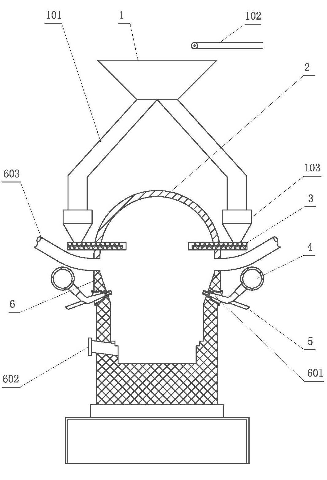 Short-process ferroalloy smelting device