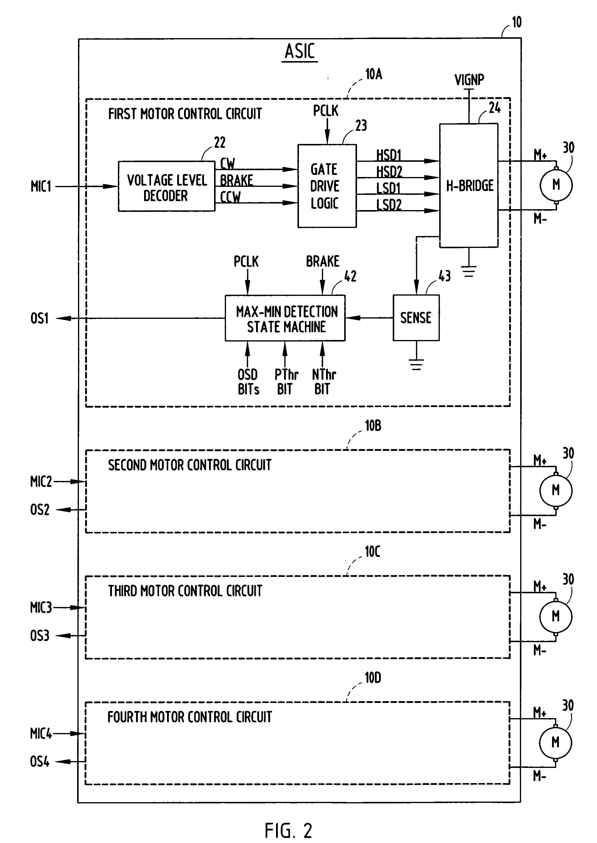 Position detection and external driver multiplexing system for DC motors