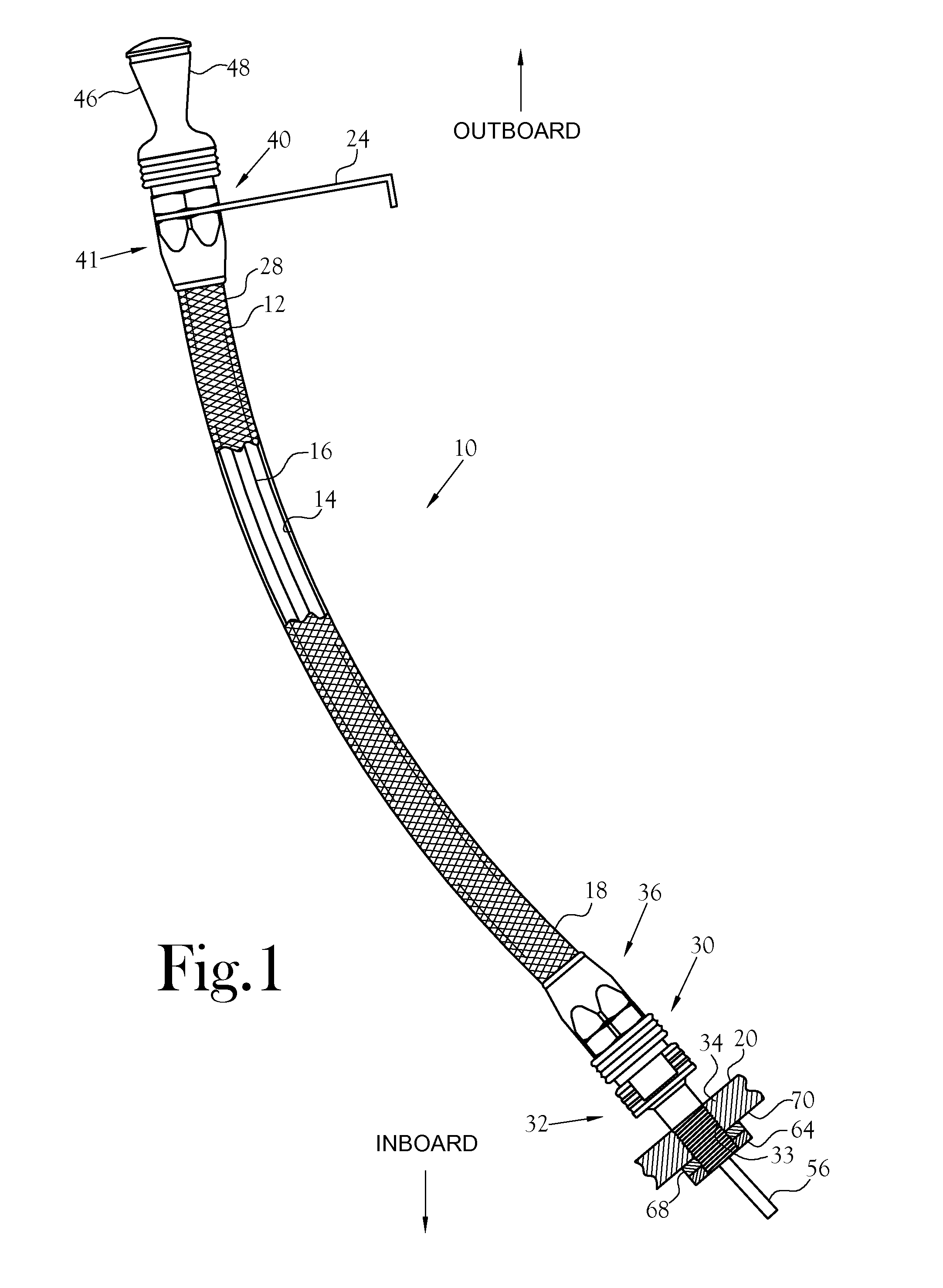 Locking flexible transmission dipstick