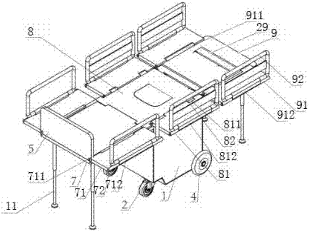 Automatic toileting type wheelchair bed