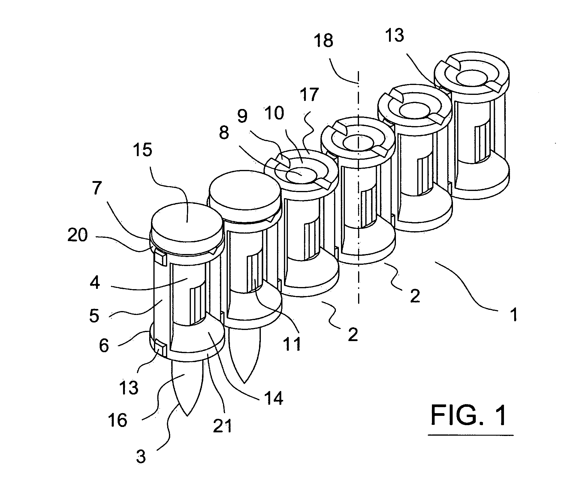 Carrier strip for nails or other securing elements