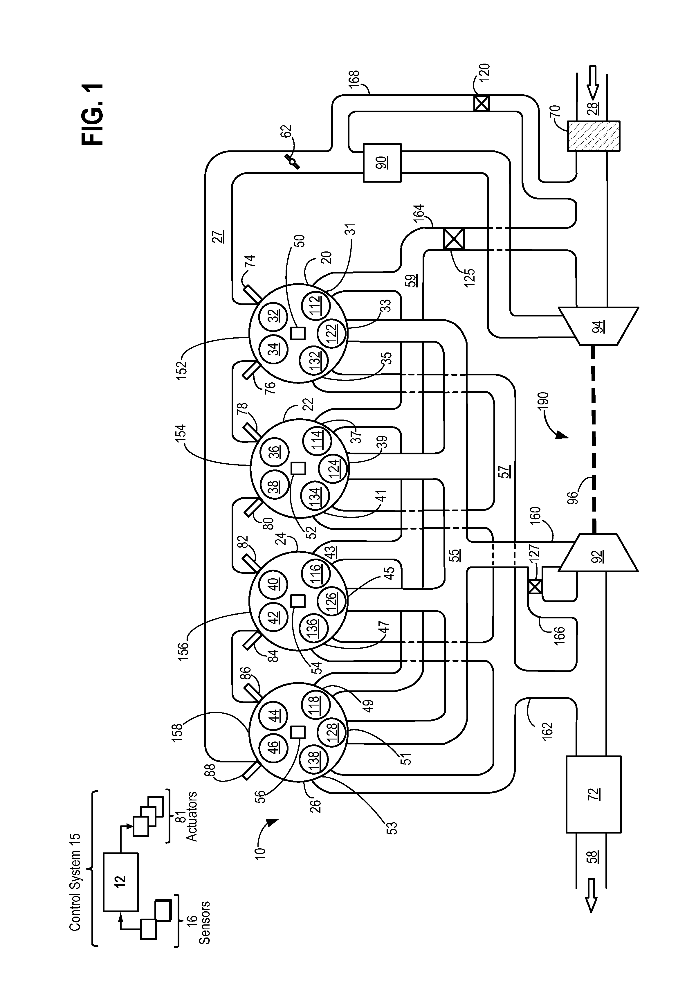 Method to improve blowthrough via split exhaust