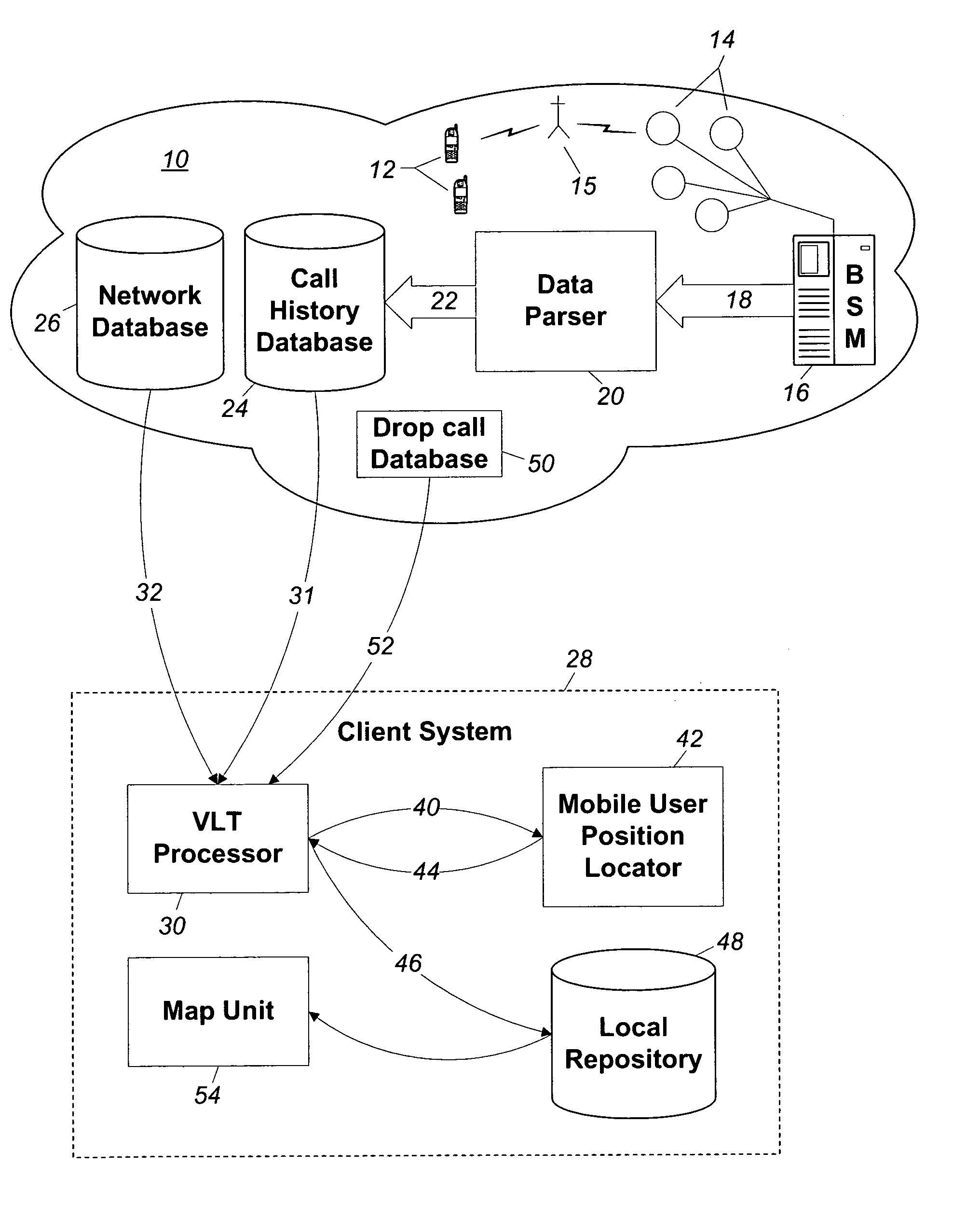 Mobile user position locating system