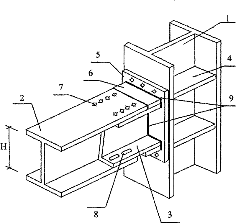 Frame beam column fire-resistant node with catenary effect and construction method thereof