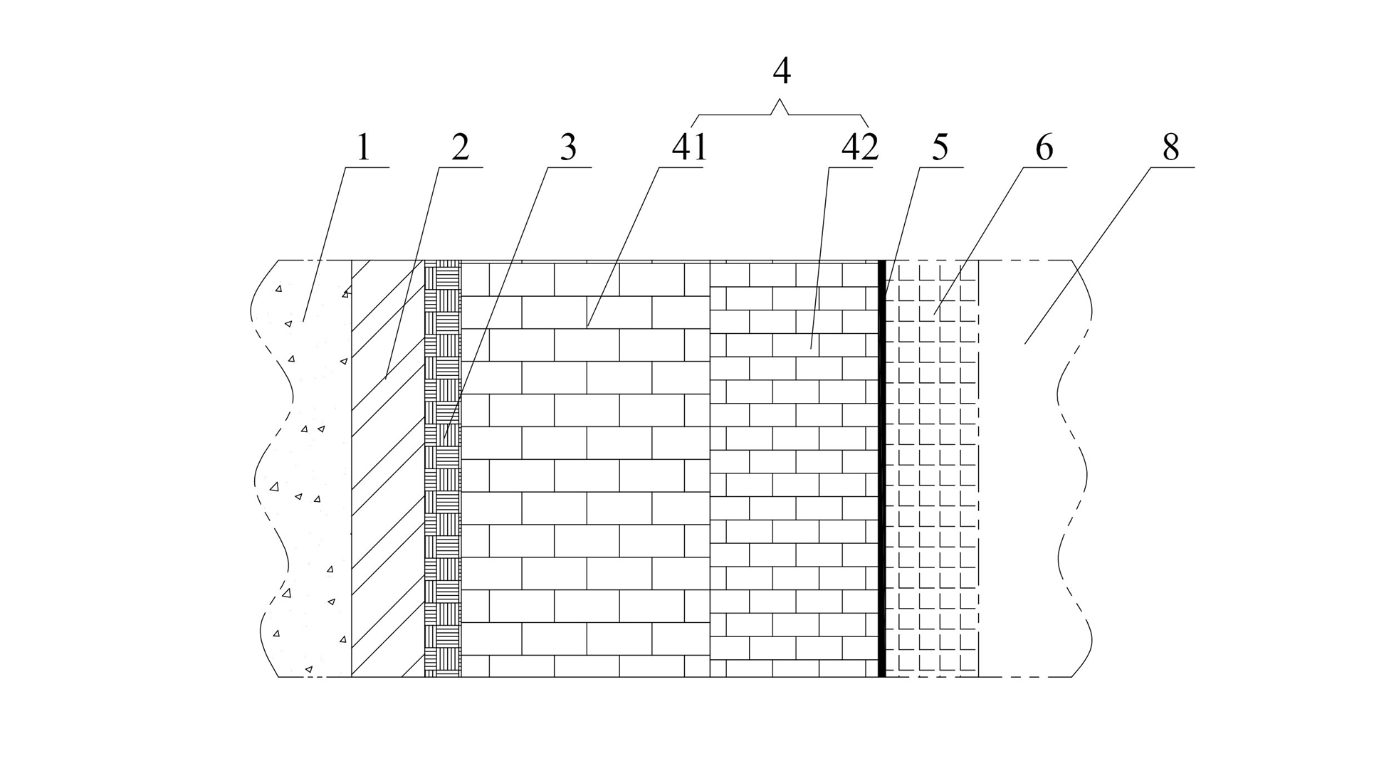 Sidewall structure of roasting furnace