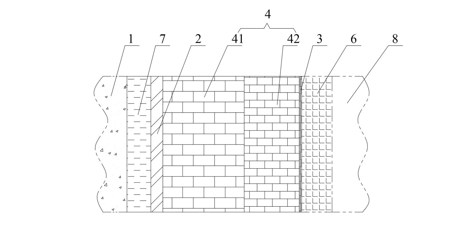 Sidewall structure of roasting furnace