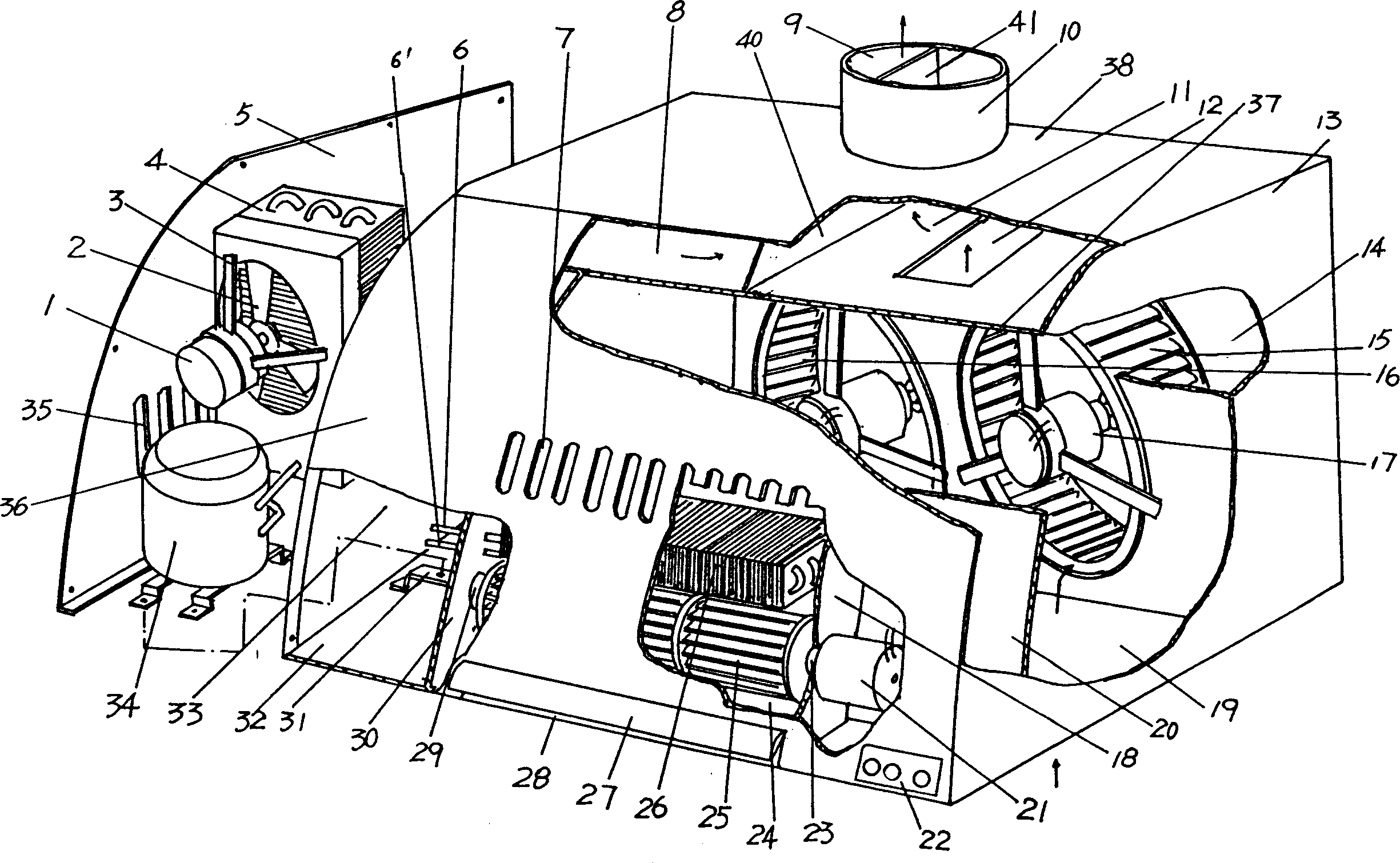 Double-purpose air conditioner and fume exhaust fan