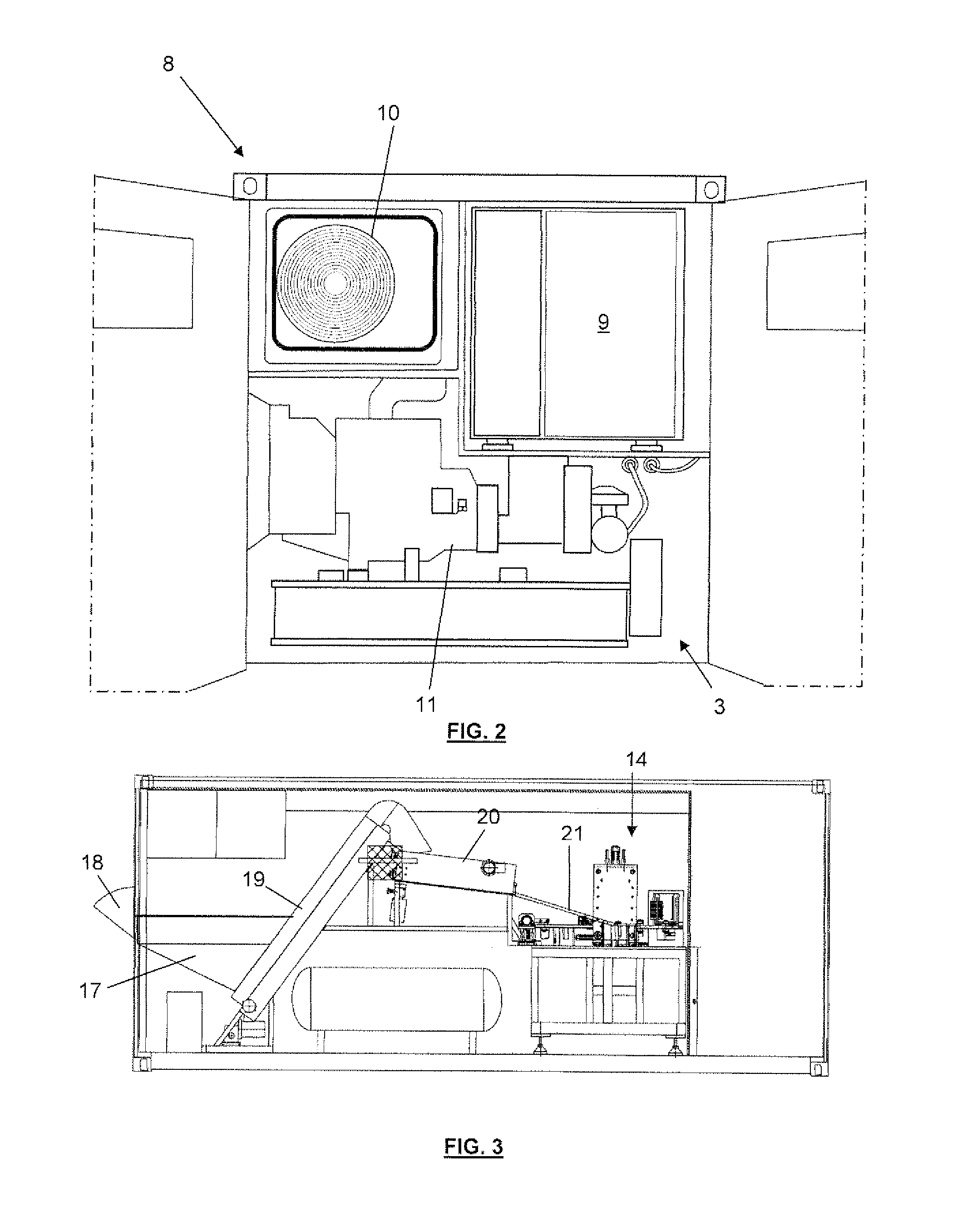 Transportable bottling plant in a container