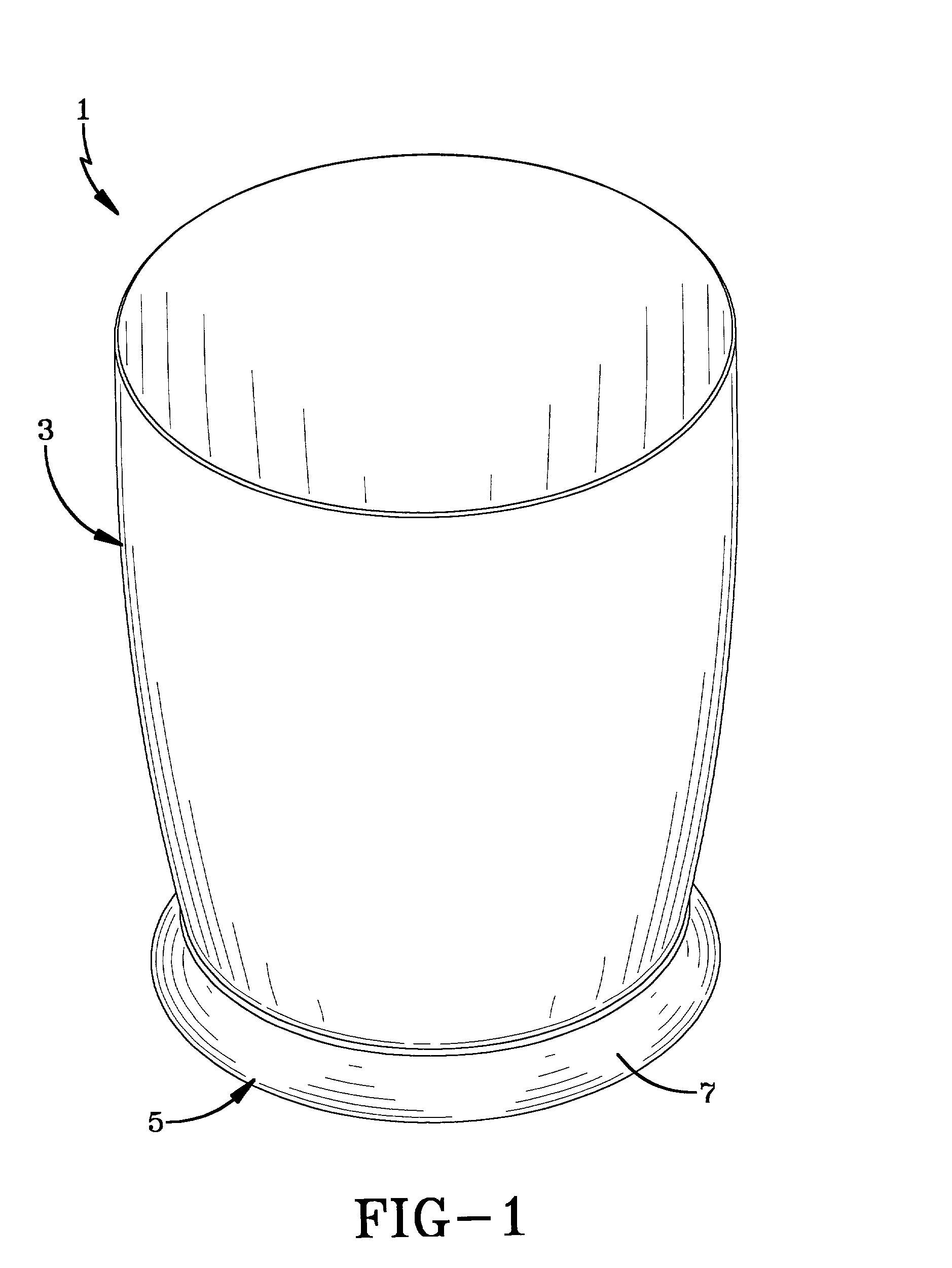 Attaching system for a container and a base