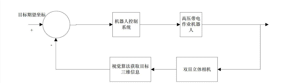 Visual system and working method for high-voltage hot-line operating robot