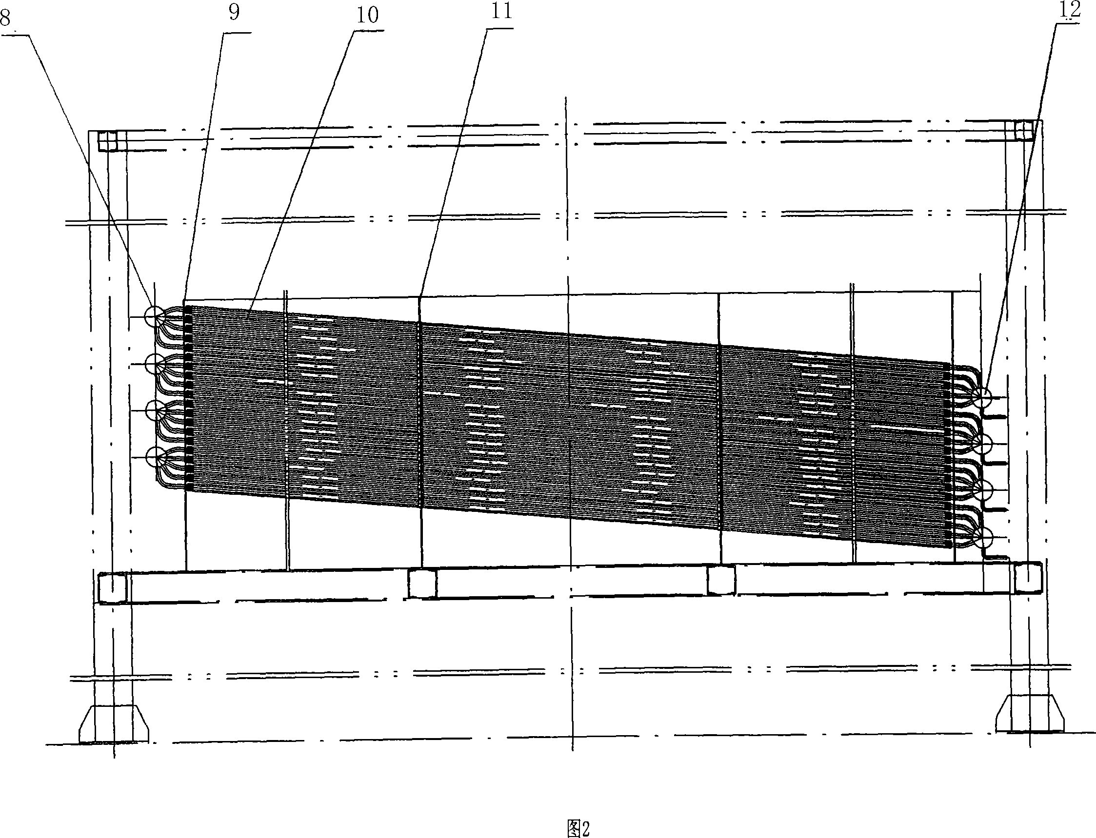 Sinter cooler low temperature waste gas residual heat boiler and power generating system thereof