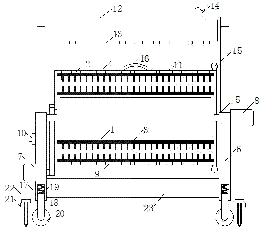 Concentric type double-layer tuber vegetable cleaning device