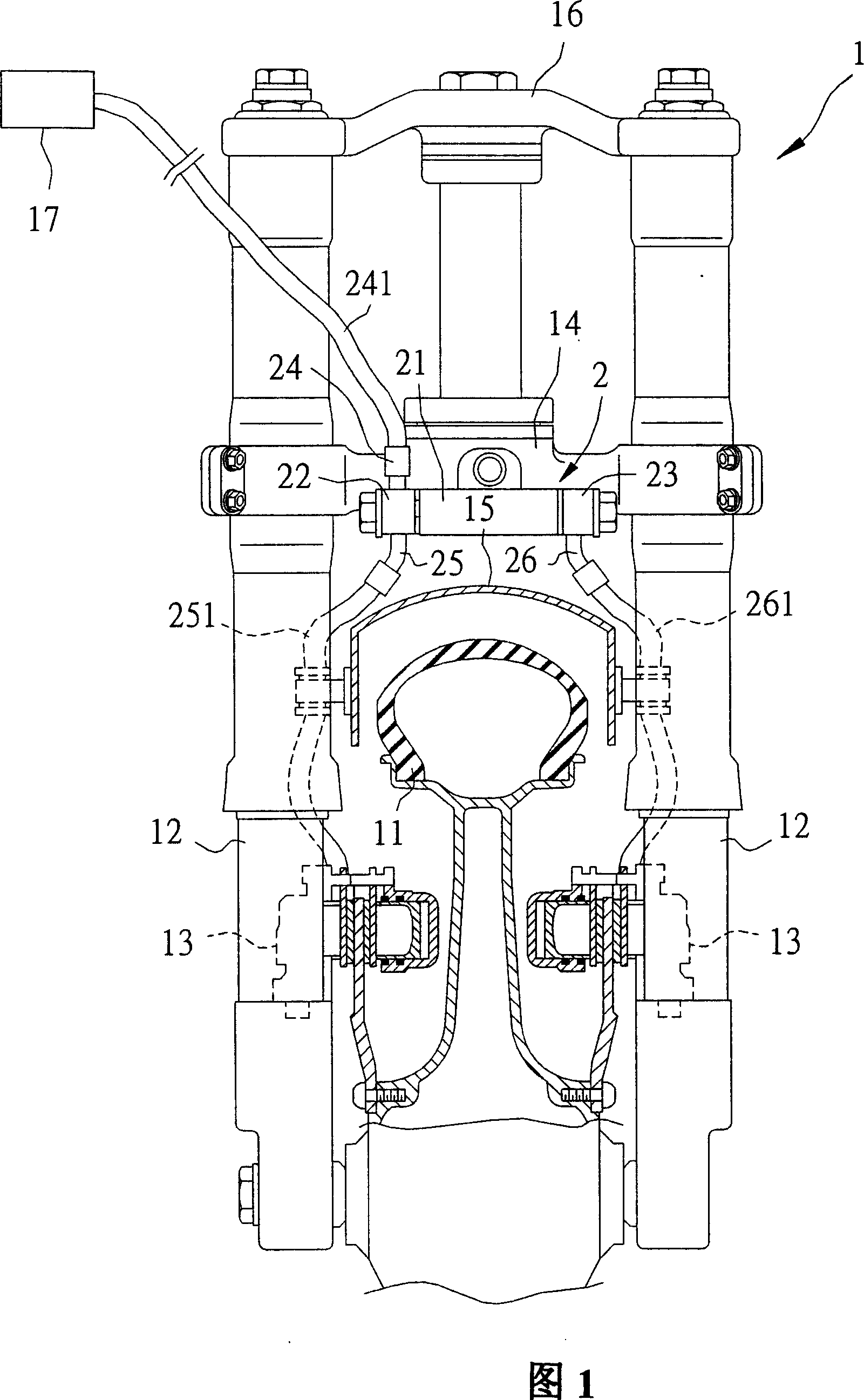 Motorcycle brake oil pipe device