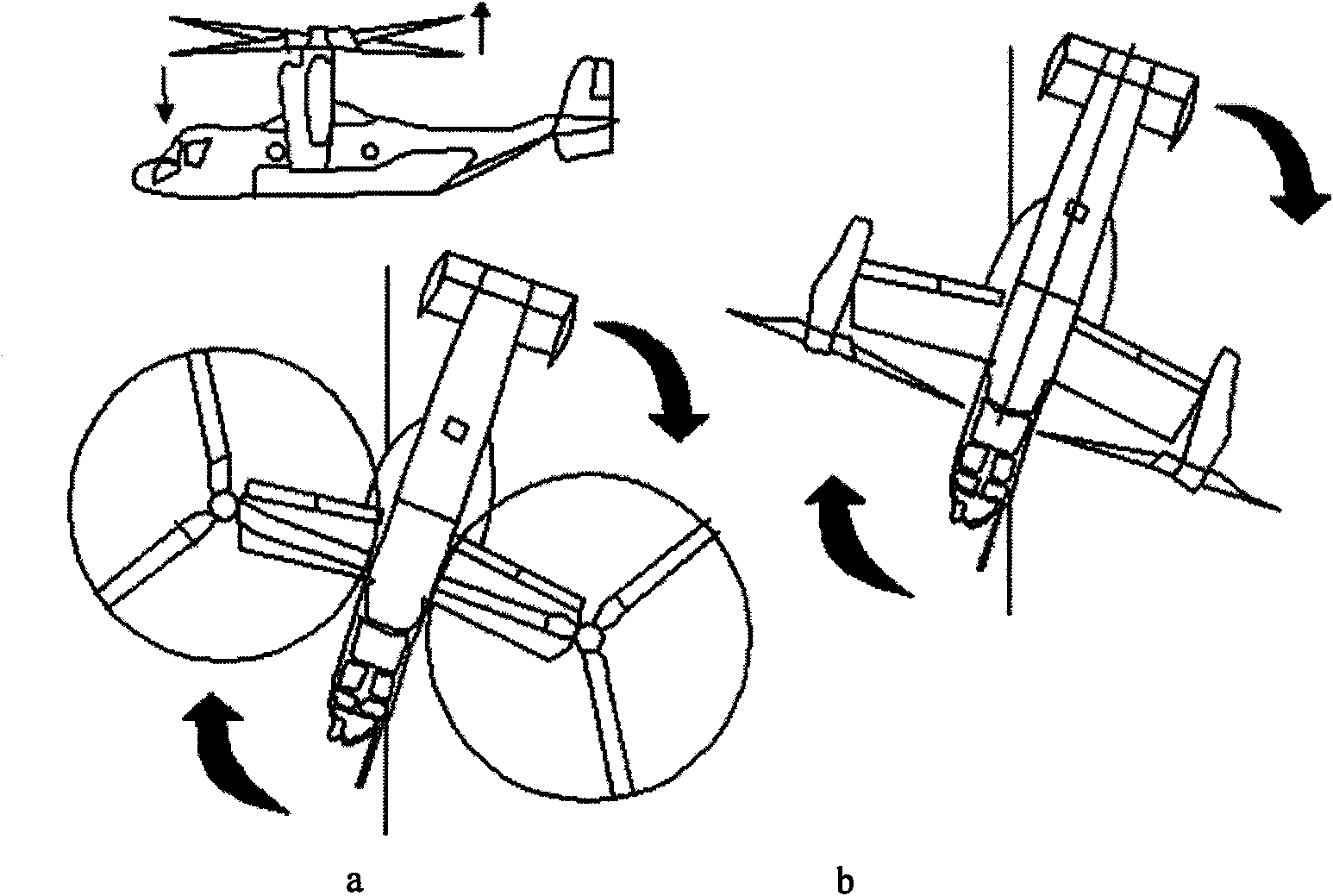 Tiltrotor controlled by double-propeller vertical duct