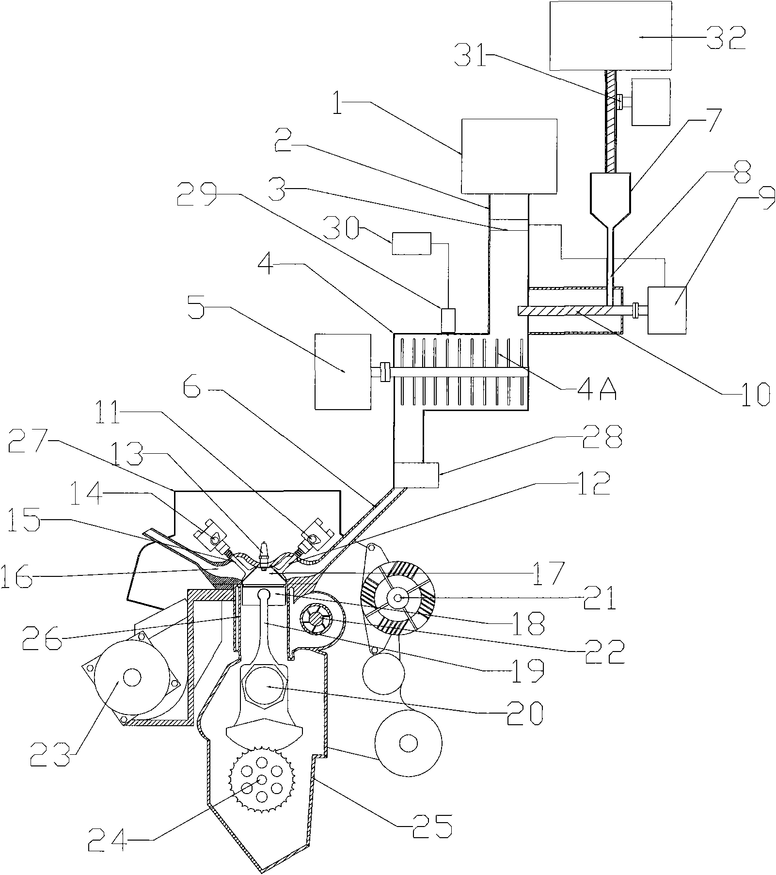 Automobile carbon powder engine