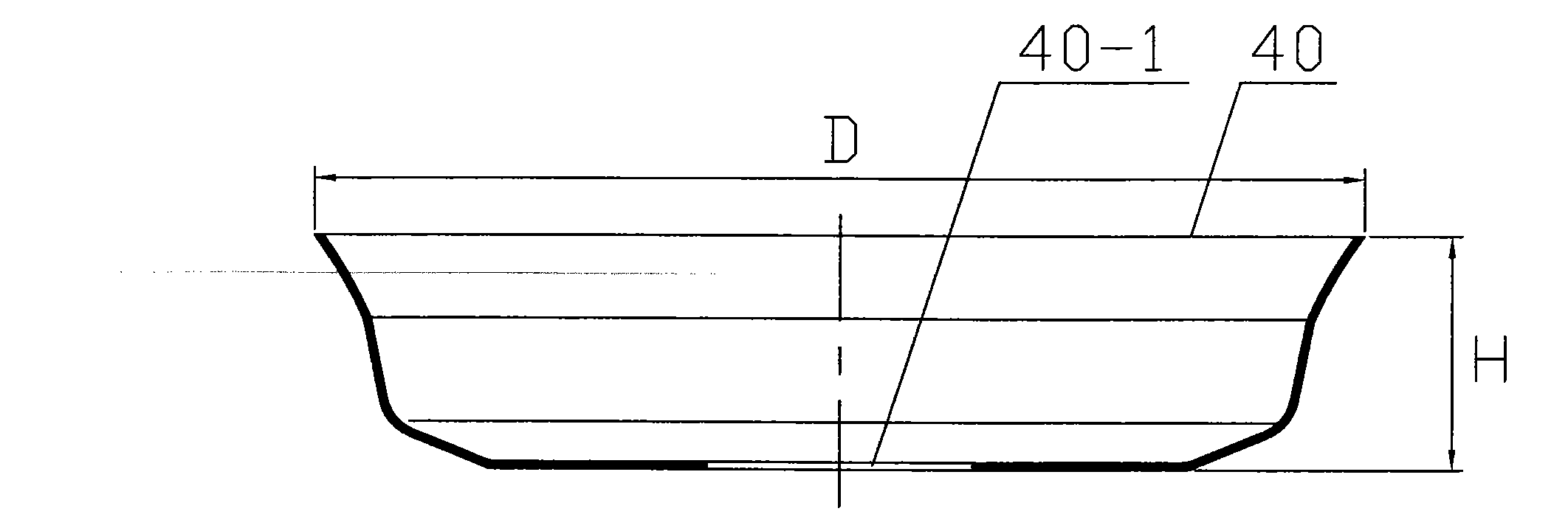 Deep drawing forming composite die for shallow conical pieces with sunken side walls