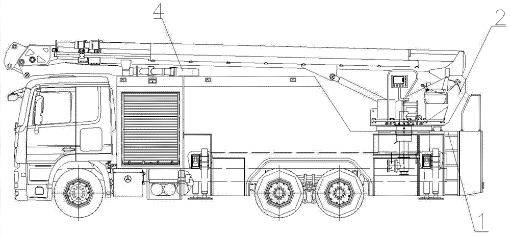 Vehicle-mounted high-spray multi-agent combined jet fire extinguishing device