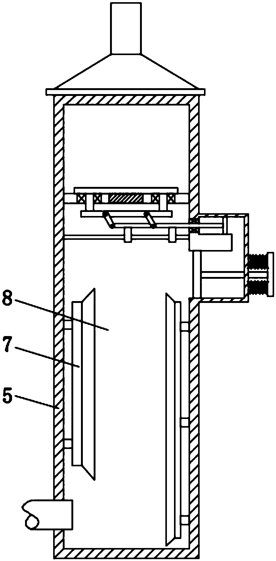 Automatic chemical waste gas purifying device