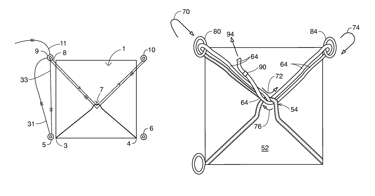 Modified end face panel for a flexible insert for a container and tensioning method