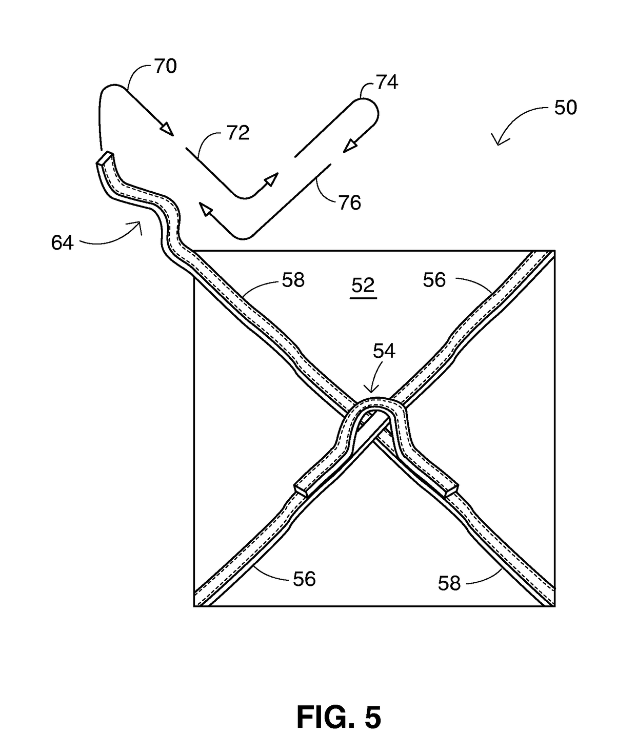 Modified end face panel for a flexible insert for a container and tensioning method