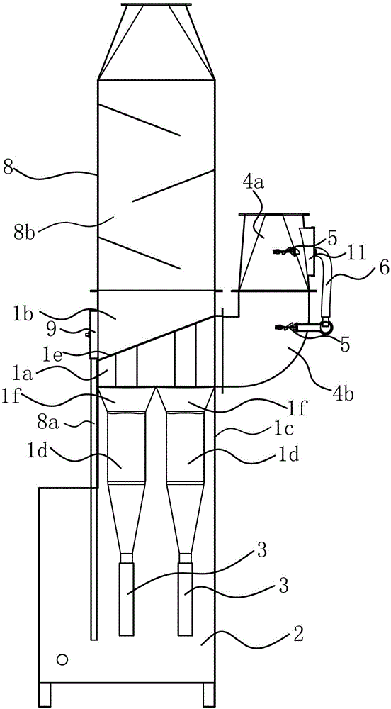 Wet multi-cyclone dust collector and dust removal system having the above dust collector