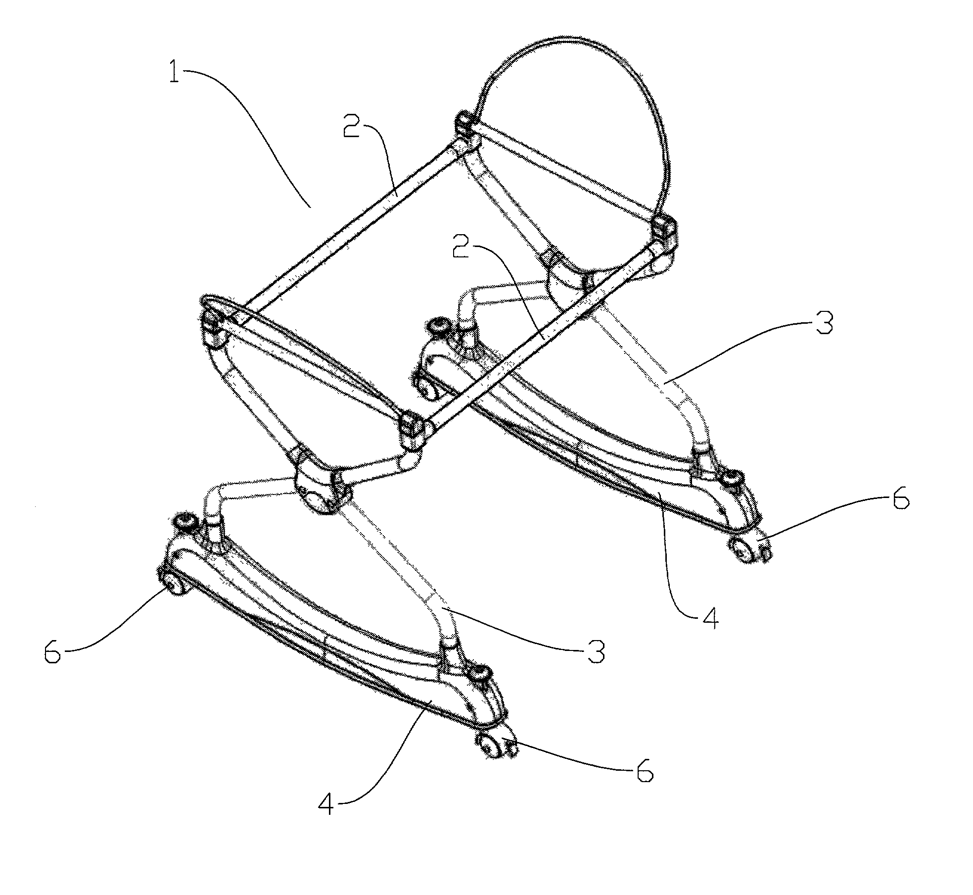 Wheel receiving device for baby sleeping bed