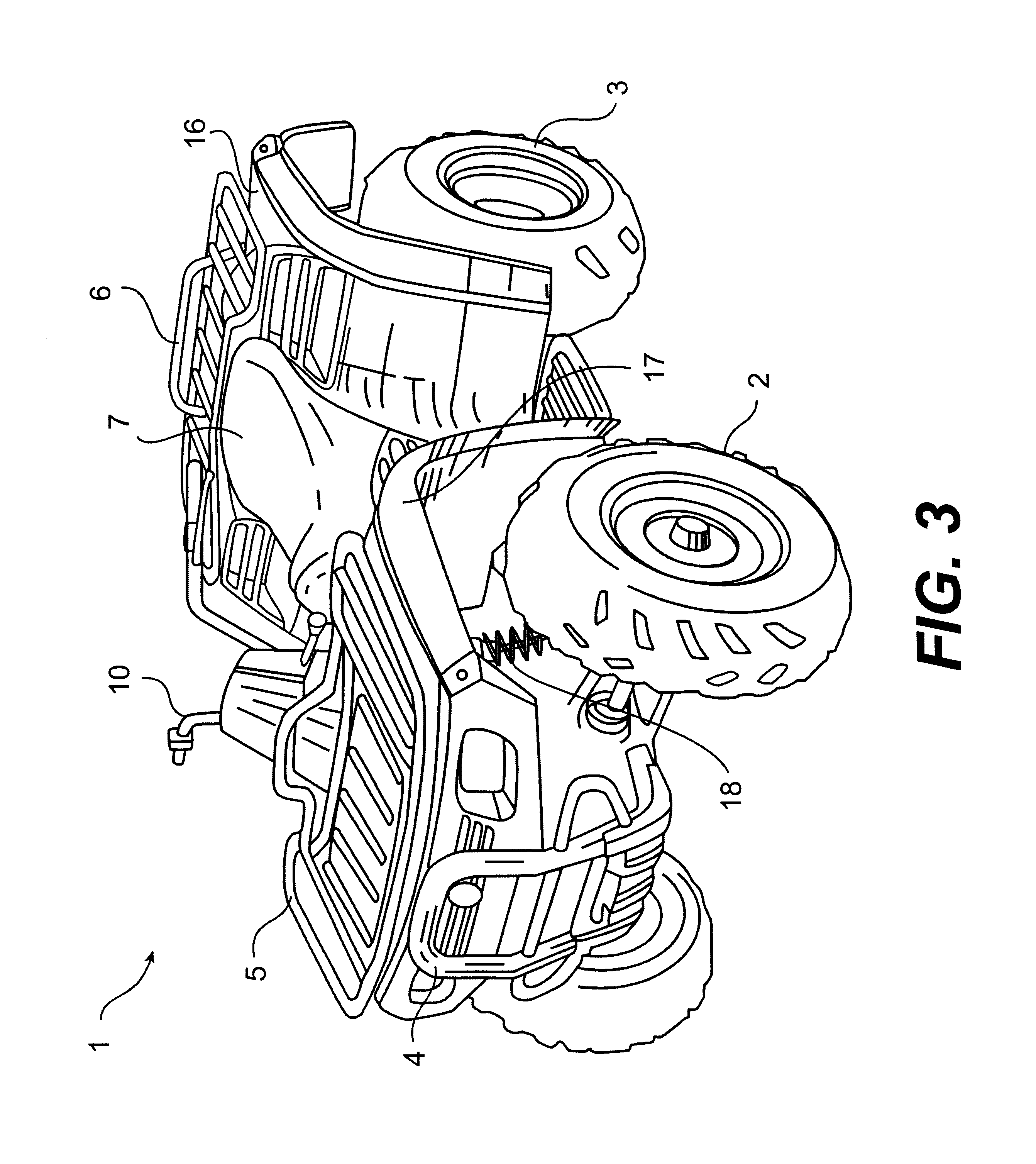 All terrain vehicle with improved motor arrangement