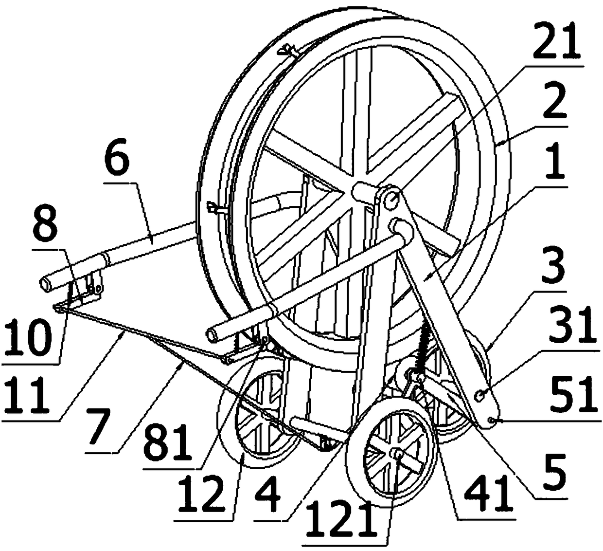 An outdoor optical cable winding device