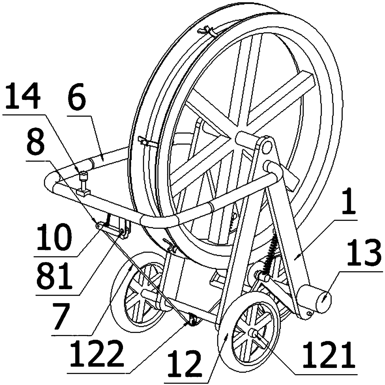 An outdoor optical cable winding device