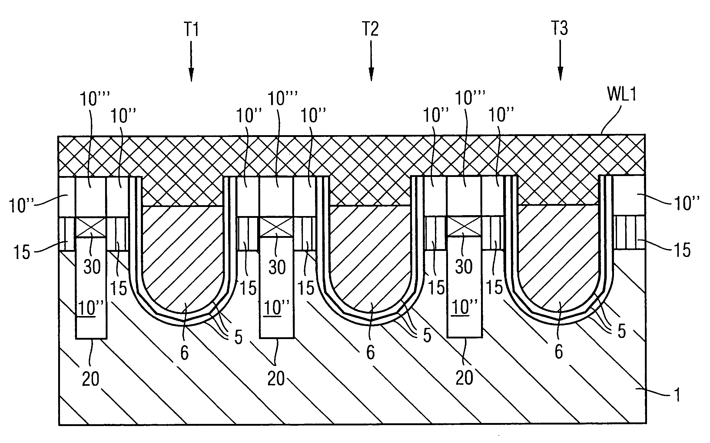 NROM semiconductor memory device and fabrication method