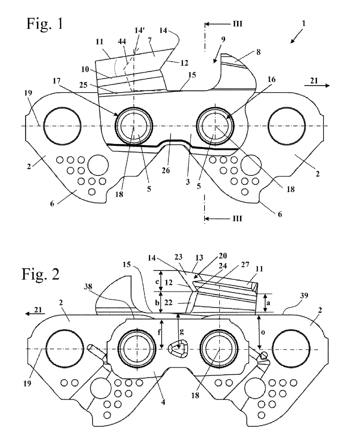 Cutting member of a saw chain, saw chain having a cutting member and files for filing a cutting tooth of a saw chain