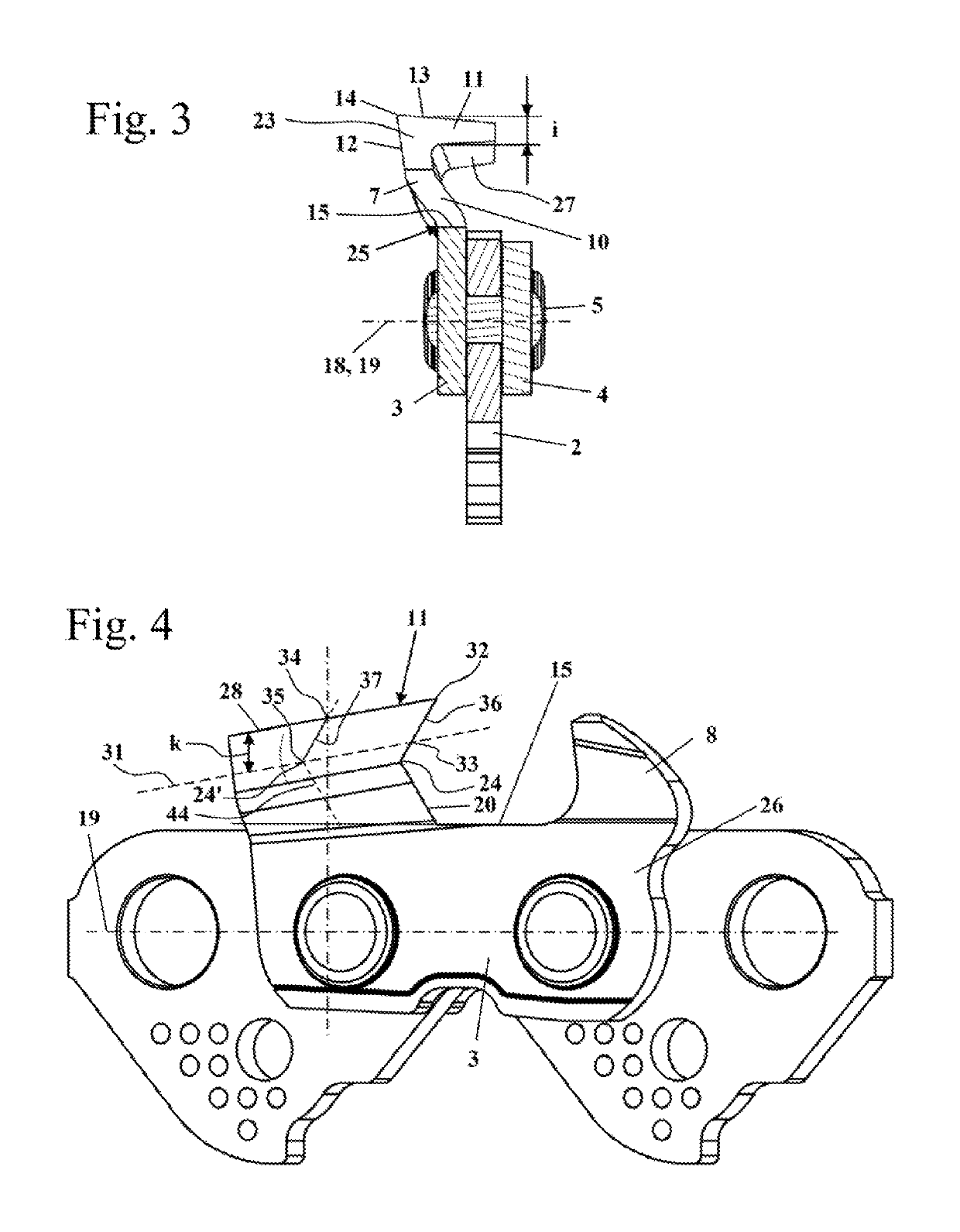 Cutting member of a saw chain, saw chain having a cutting member and files for filing a cutting tooth of a saw chain