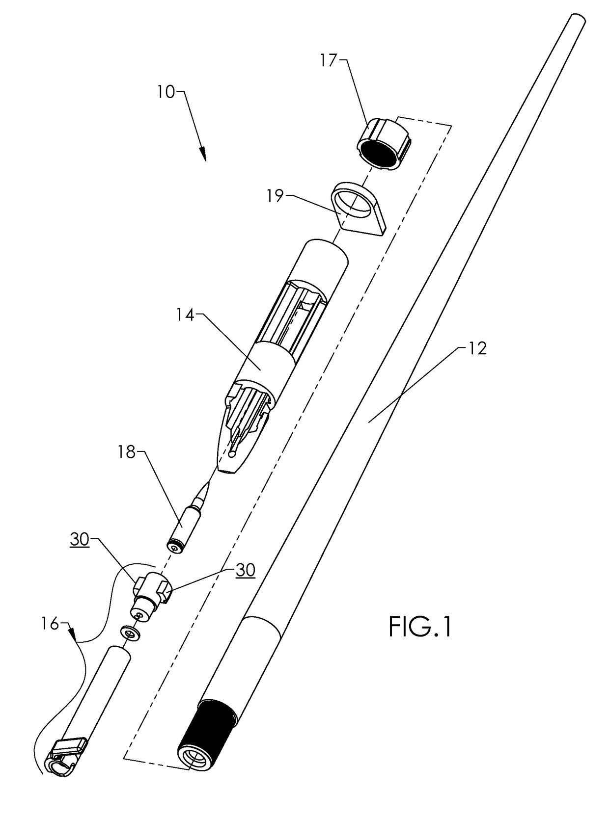 Firearm with locking lug bolt, and components thereof, for accurate field shooting