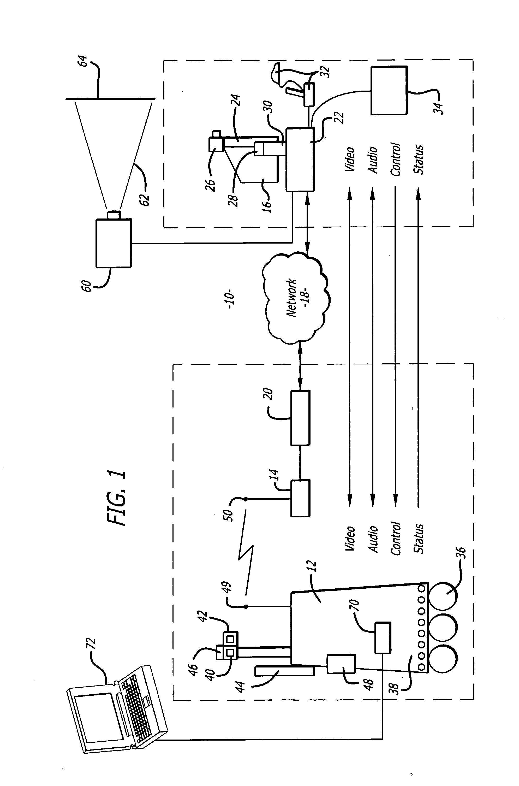 Mobile teleconferencing system that projects an image provided by a mobile robot