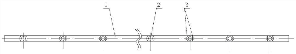 Embedding and fixing structure and embedding method for coal gas down-spraying pipes in coke oven foundation top plate