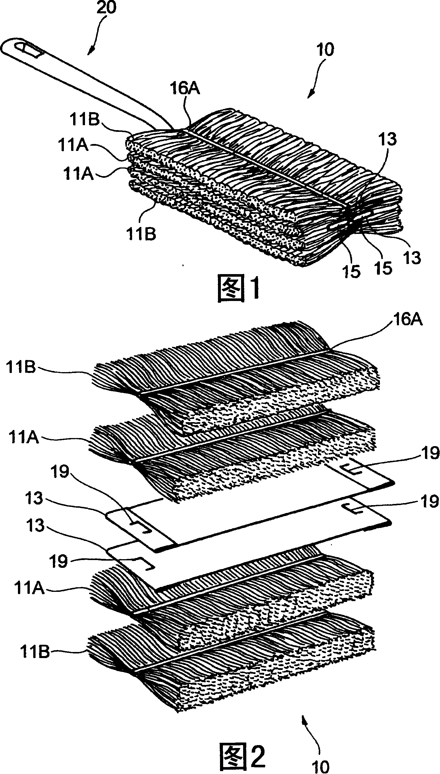 Cleaning article, method of fluffing cleaning article, and method of producing cleaning article