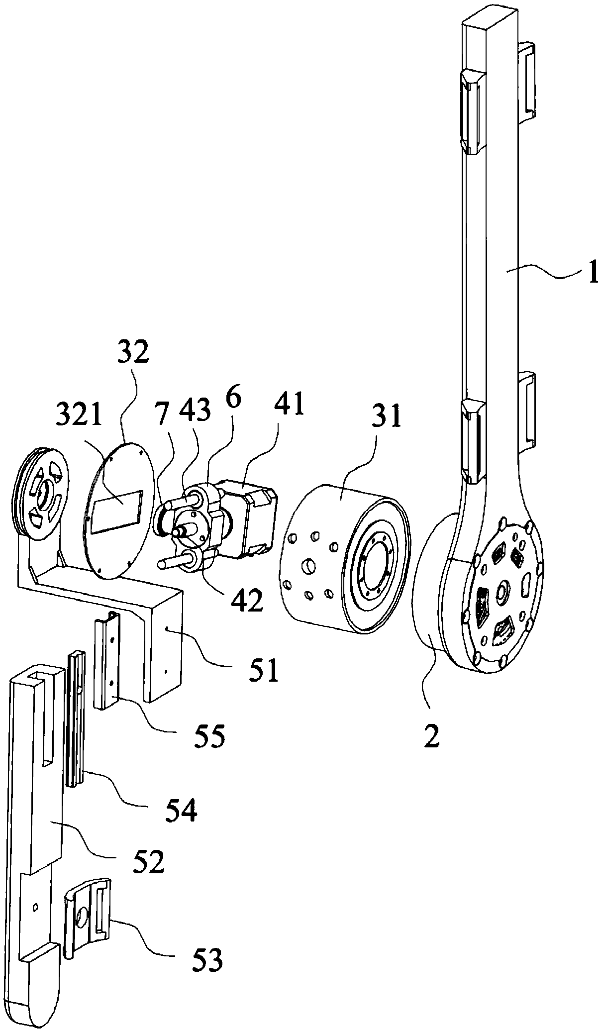 Lower limb exoskeleton structure integrated with self-adaptive knee joints and robot