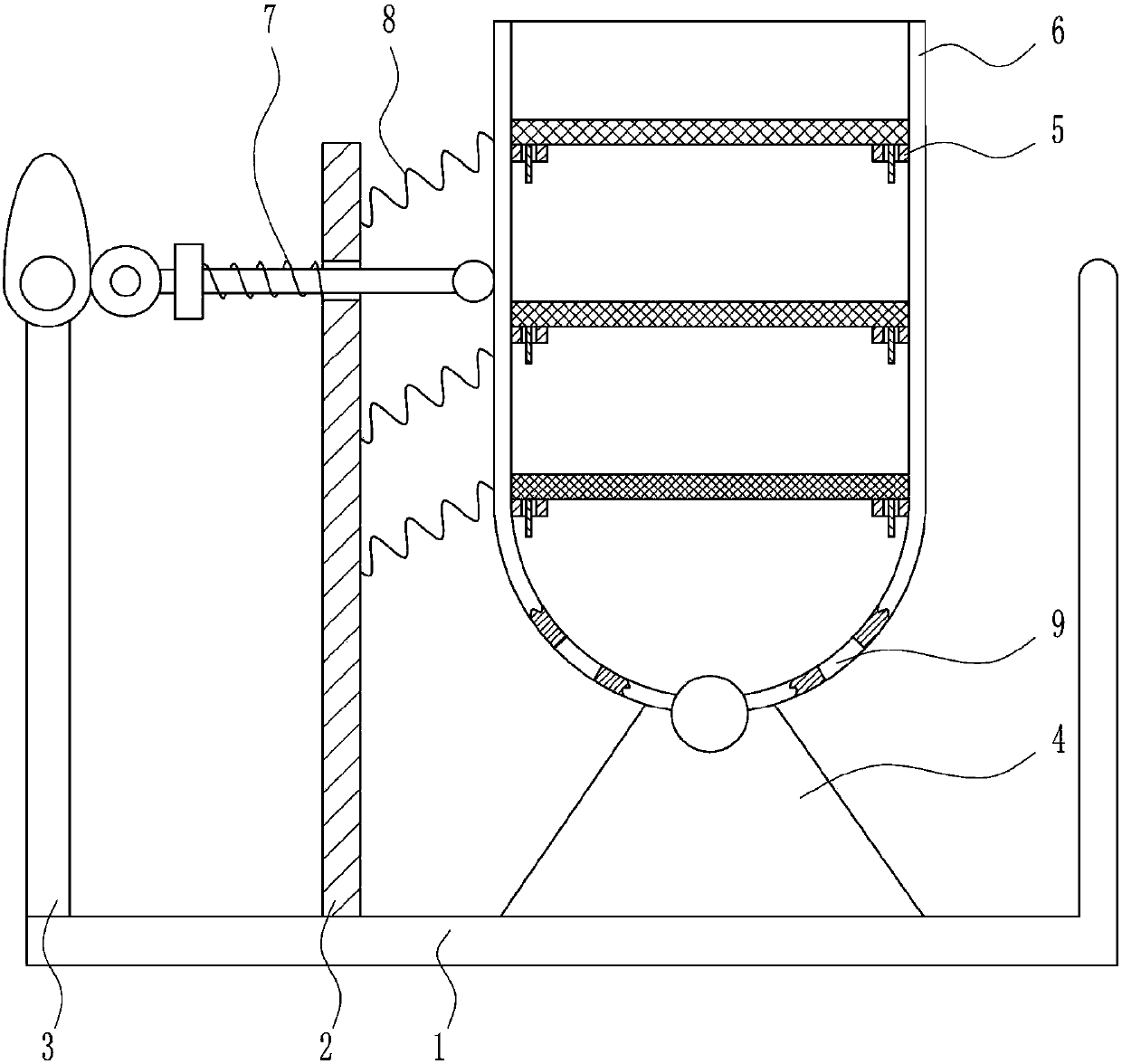 Deslagging type tea leaf grading screening device