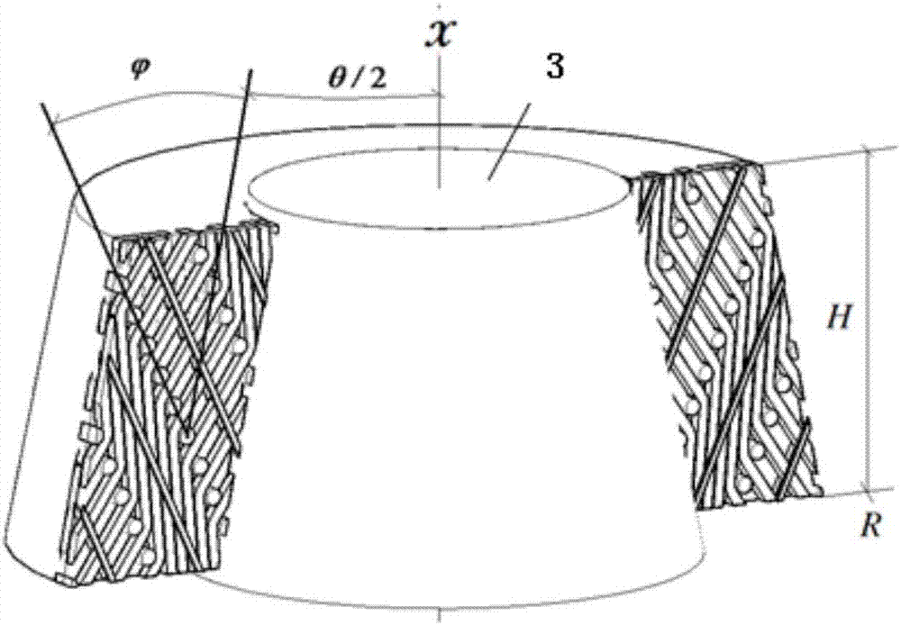 A kind of plastic preparation method of fiber layered structure preform