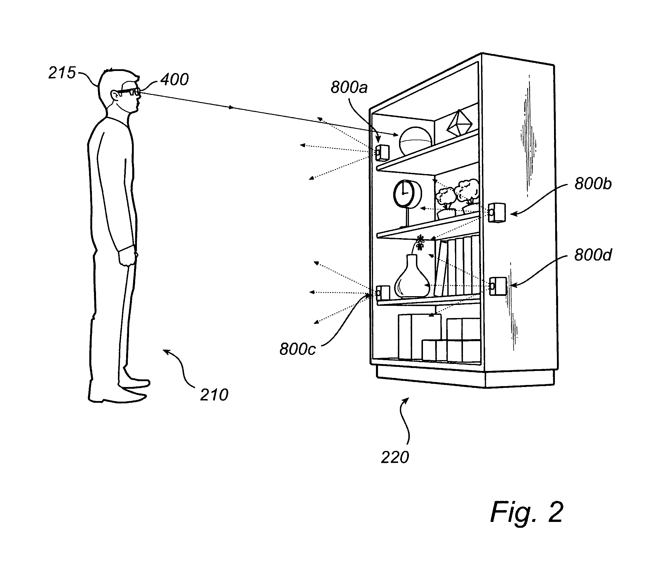 Detection of gaze point assisted by optical reference signal