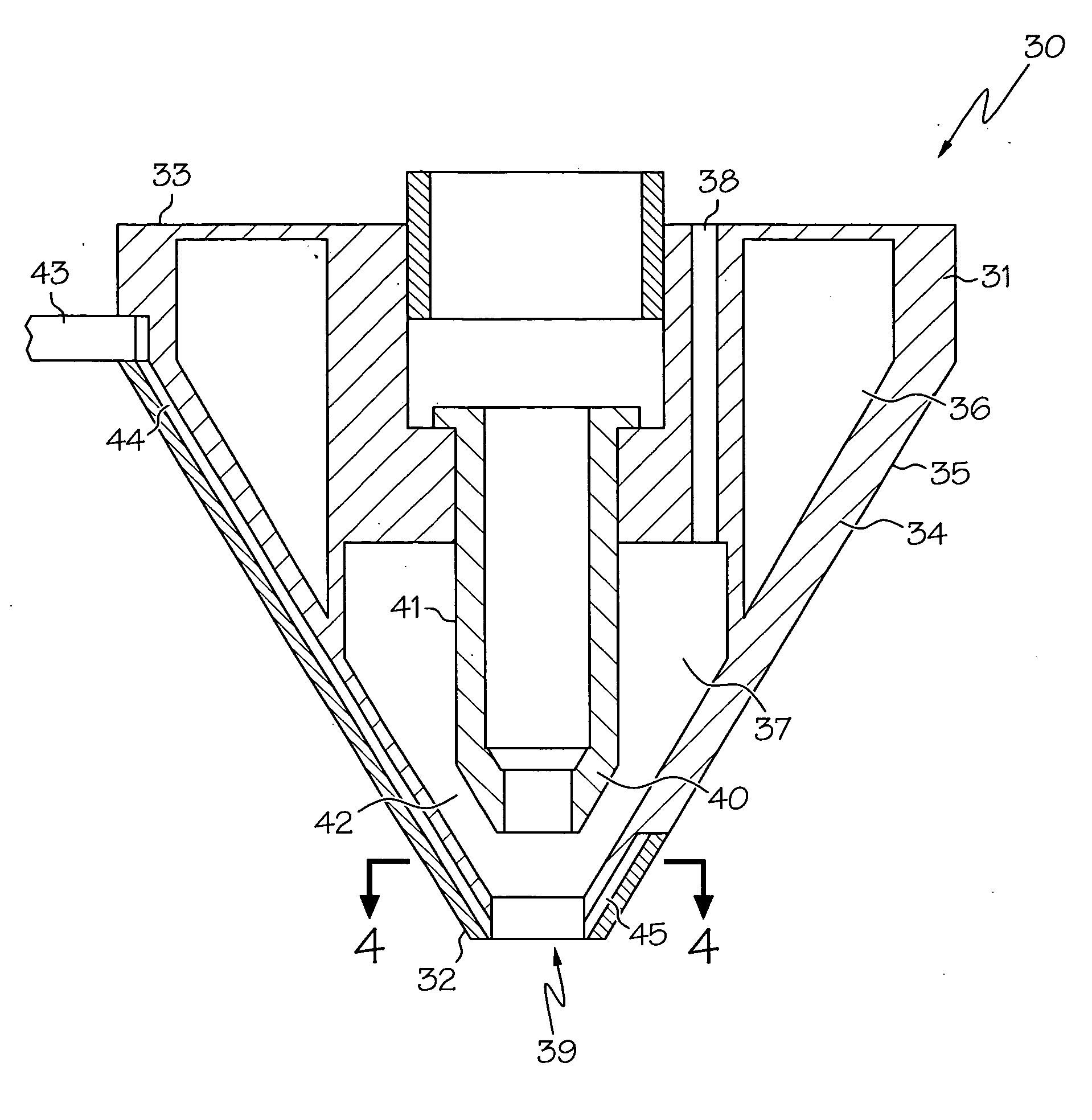 Compact coaxial nozzle for laser cladding