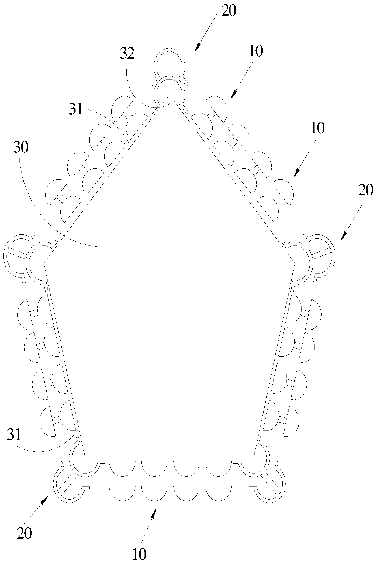 Double-row support pile structure